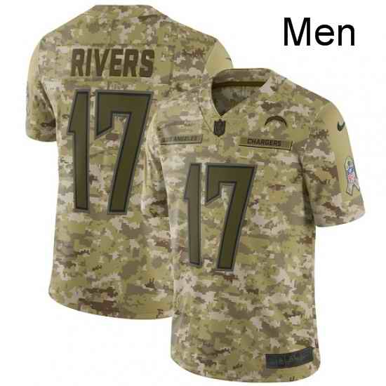 Men Nike Los Angeles Chargers 17 Philip Rivers Limited Camo 2018 Salute to Service NFL Jersey